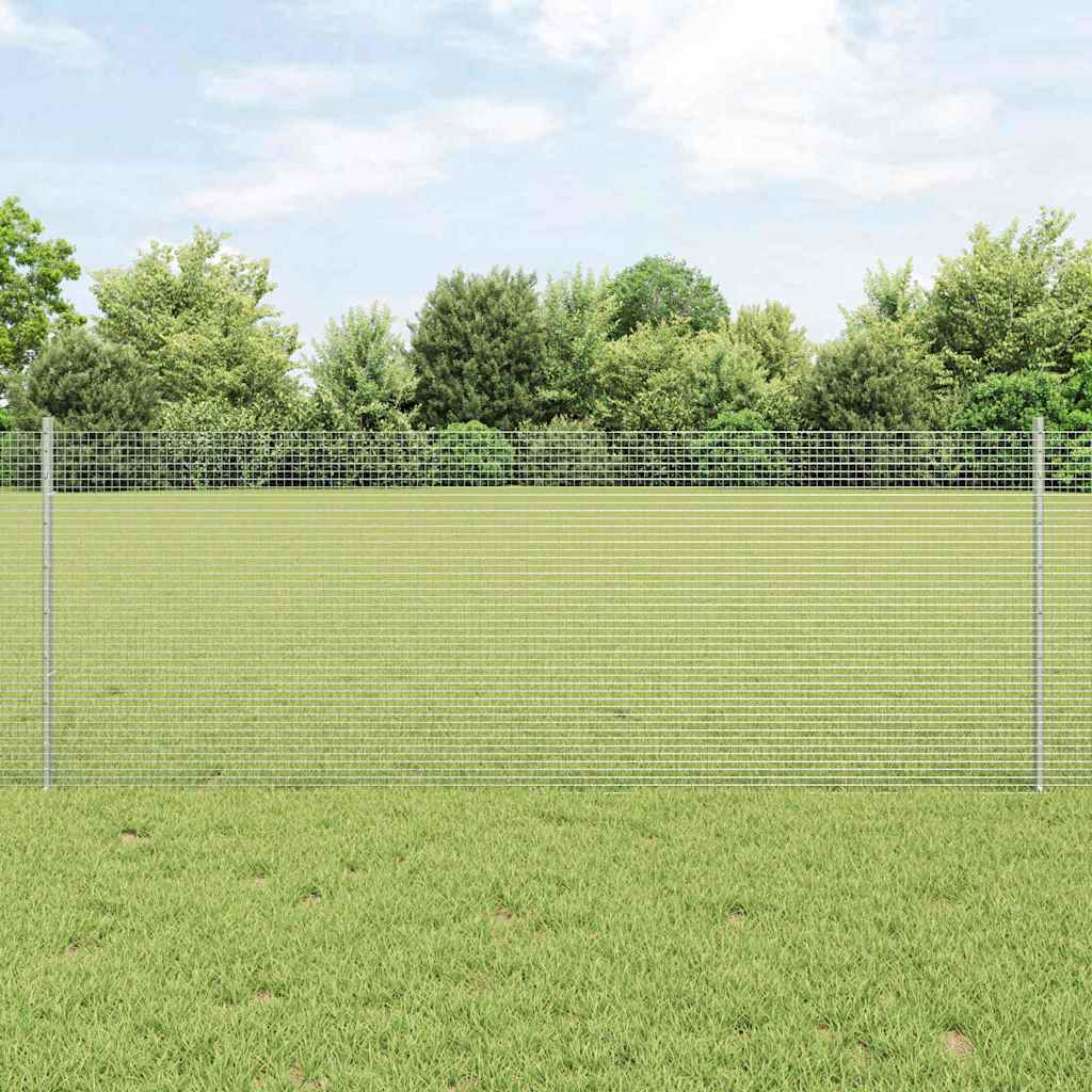 Vidaxl gelast draadhek met palen 10 x 0,8 m gegalvaniseerd staal mesh