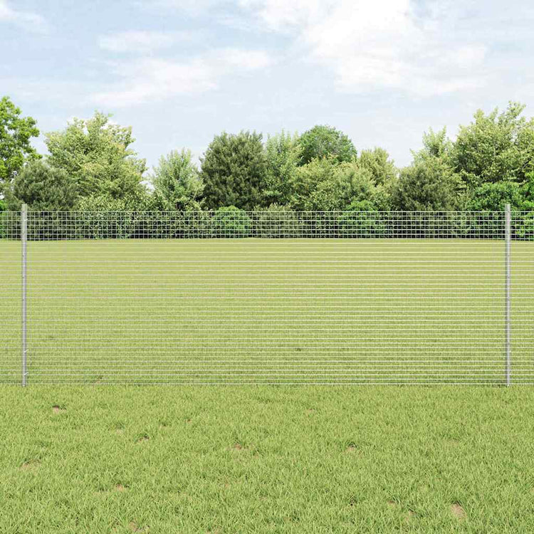 Vidaxl gelast draadhek met palen 10 x 0,8 m gegalvaniseerd staal mesh