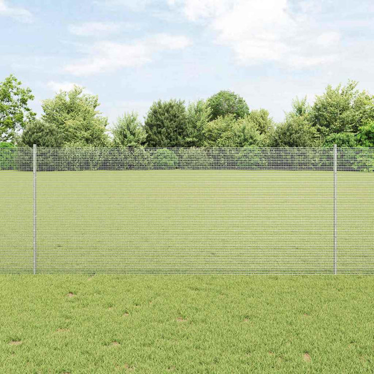 Vidaxl gelast draadhek met palen 10 x 1 m gegalvaniseerd staal mesh