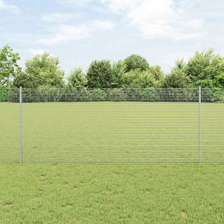 Vidaxl gelast draadhek met palen 10 x 1 m gegalvaniseerd staal mesh
