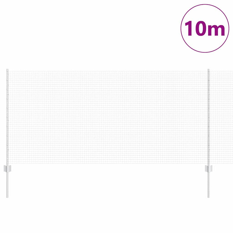 Vidaxl gelast draadhek met palen 10 x 1 m gegalvaniseerd staal mesh