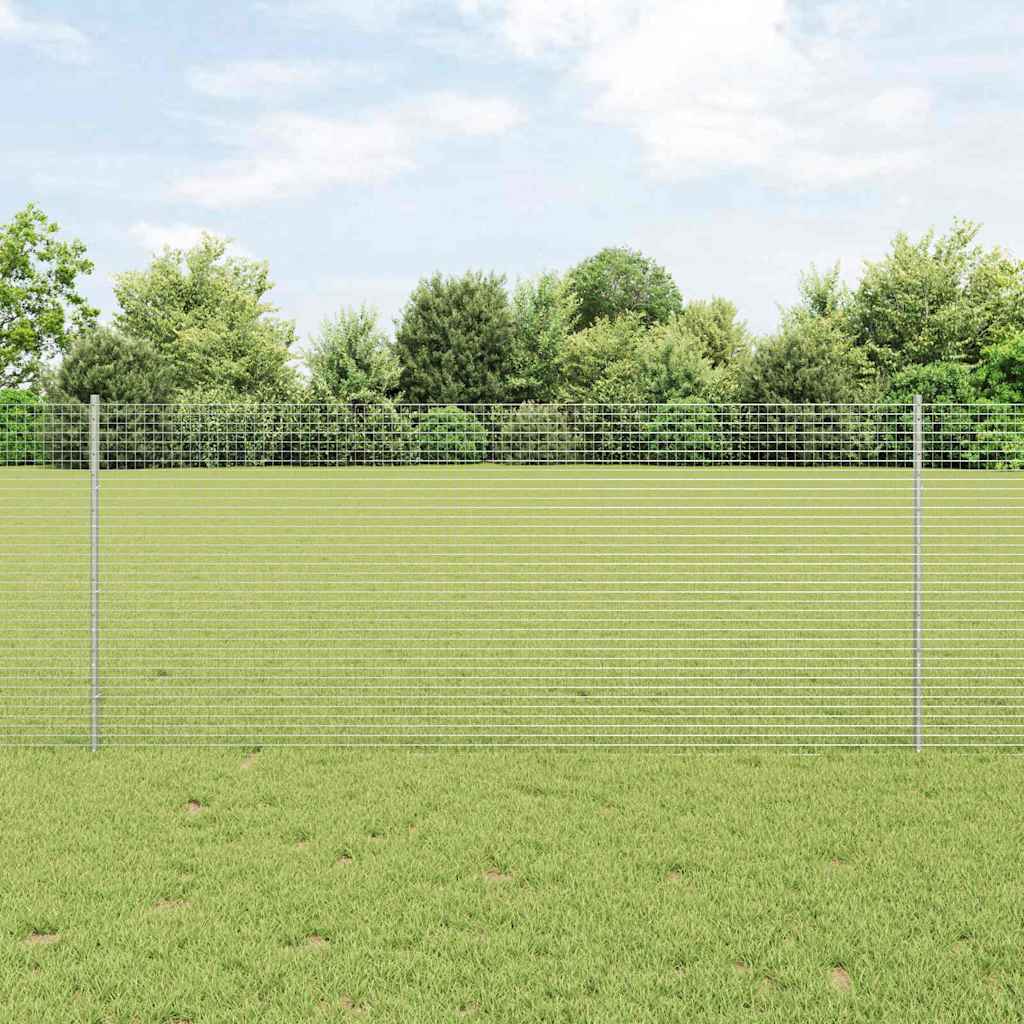Vidaxl gelast draadhek met palen 10 x 1 m gegalvaniseerd staal mesh