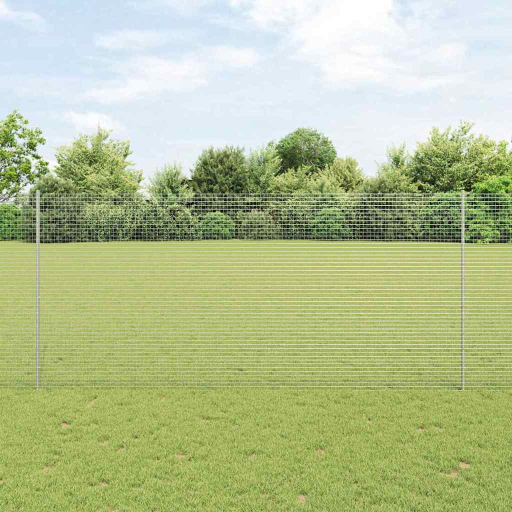 Vidaxl gelast draadhek met palen 10 x 1,4 m gegalvaniseerd staal mesh