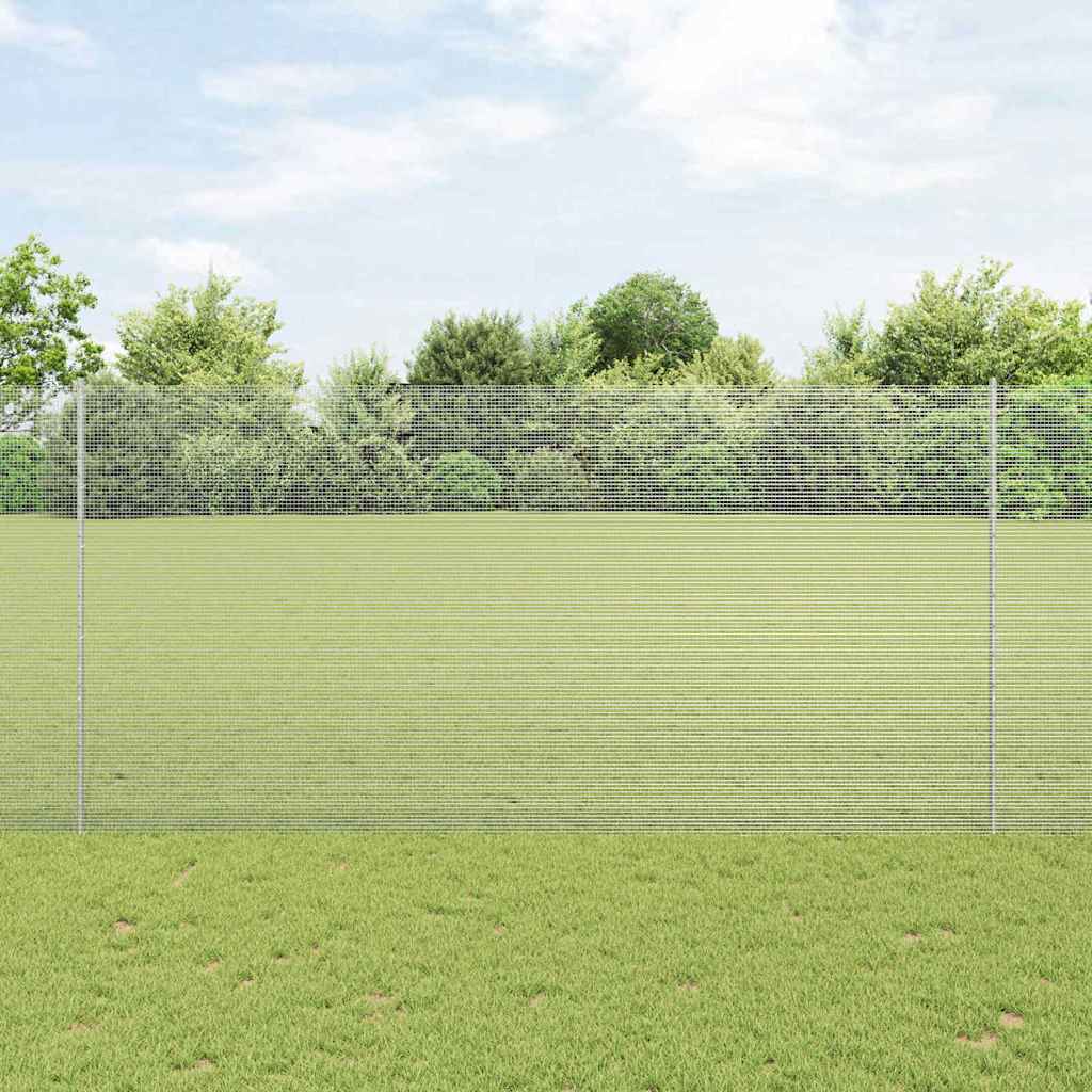Vidaxl gelast draadhek met palen 10 x 1,5 m gegalvaniseerd staal mesh