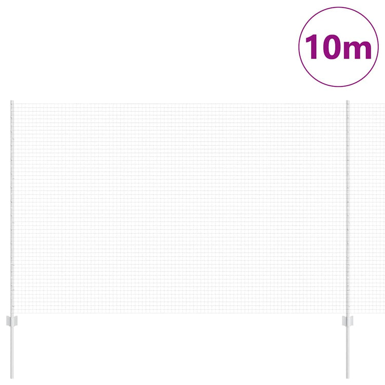 Vidaxl gelast draadhek met palen 10 x 1,5 m gegalvaniseerd staal mesh