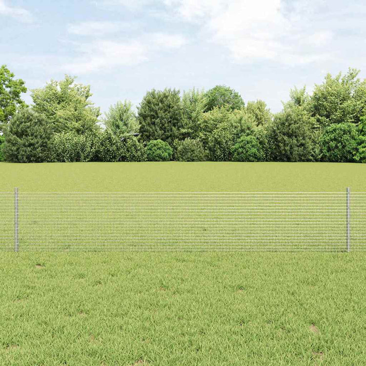 Vidaxl hek met paal zilver 0,4 x 25 m staal