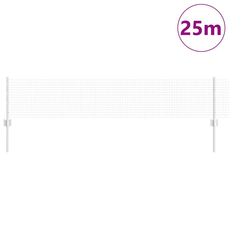 Vidaxl hek met paal zilver 0,4 x 25 m staal