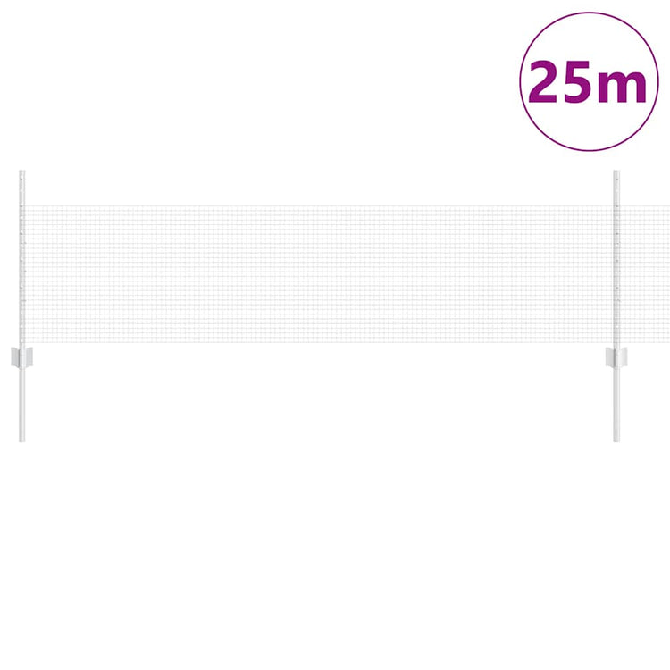 Vidaxl gelast draadhek met palen 25 x 0,5 m gegalvaniseerd staal mesh