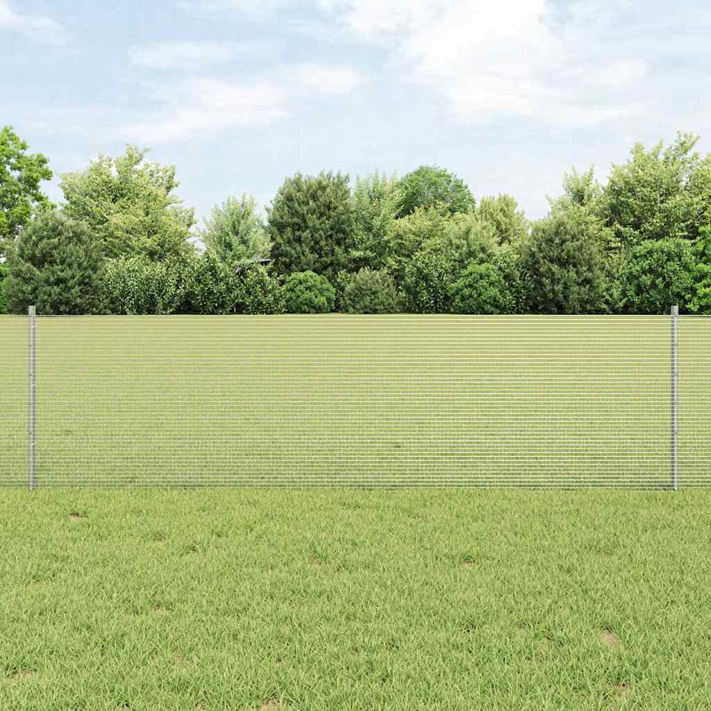 Vidaxl gelast draadhek met palen 25 x 0,6 m gegalvaniseerd staal mesh