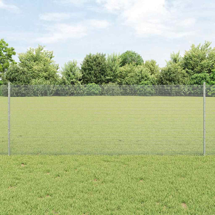 Vidaxl gelast draadhek met palen 25 x 0,8 m gegalvaniseerd staal mesh