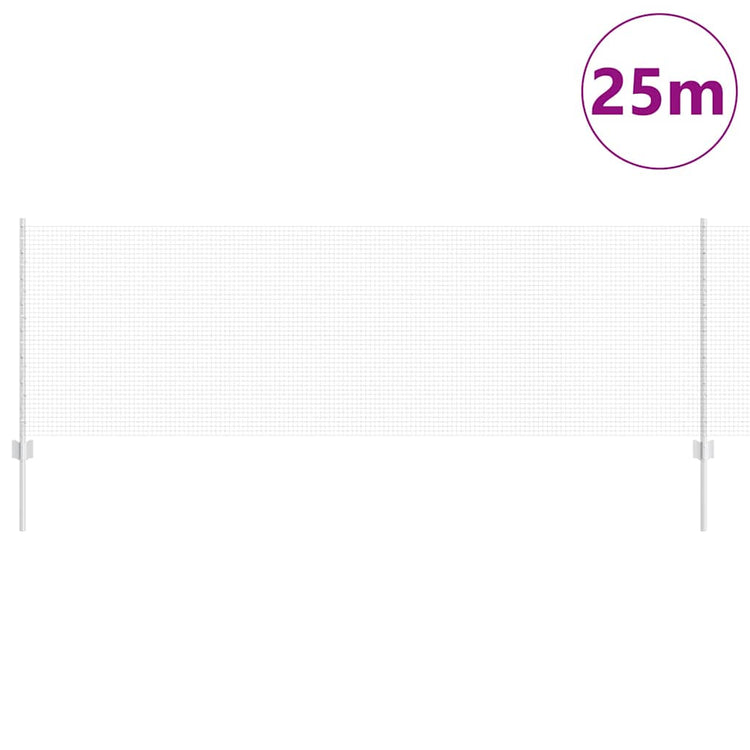 Vidaxl gelast draadhek met palen 25 x 0,8 m gegalvaniseerd staal mesh
