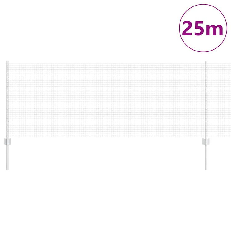 Vidaxl gelast draadhek met palen 25 x 0,8 m gegalvaniseerd staal mesh