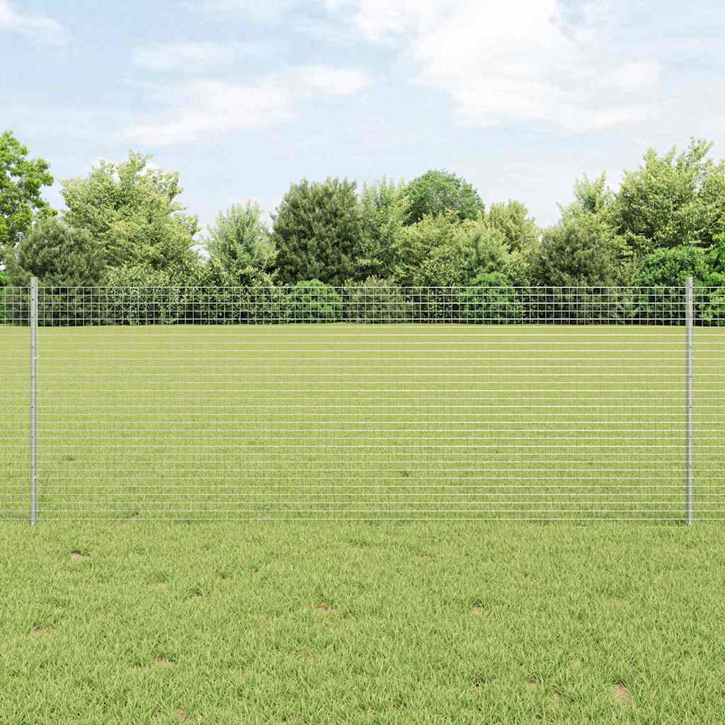Vidaxl gelast draadhek met palen 25 x 0,8 m gegalvaniseerd staal mesh