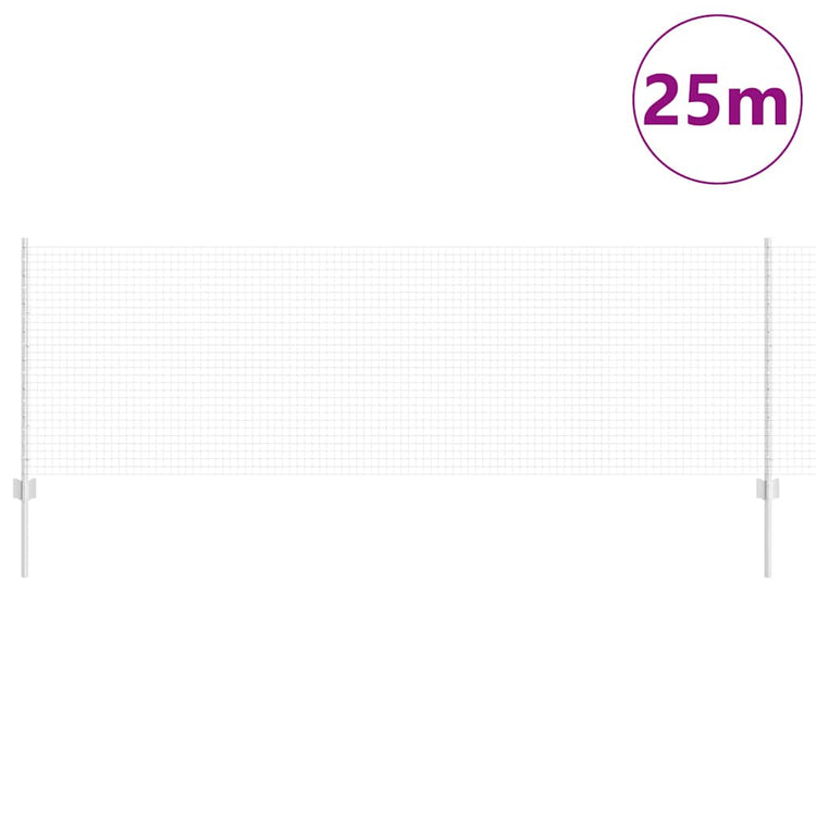 Vidaxl gelast draadhek met palen 25 x 0,8 m gegalvaniseerd staal mesh