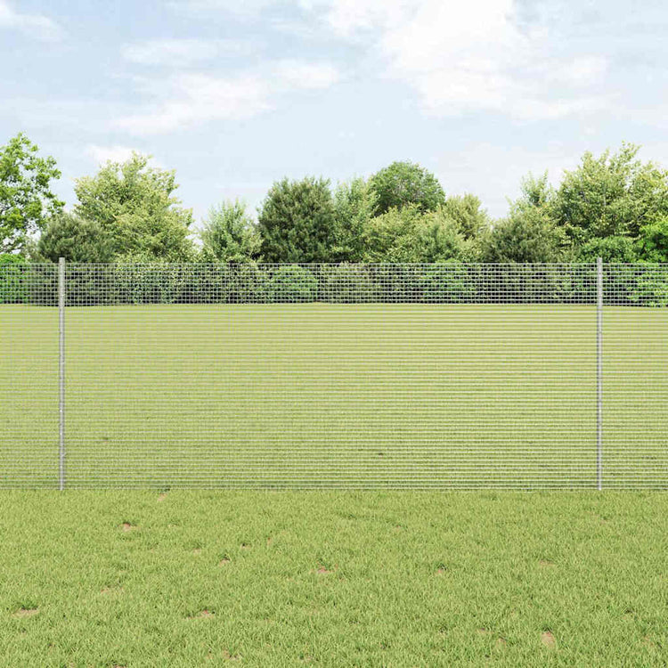 Vidaxl gelast draadhek met palen 25 x 1 m gegalvaniseerd staal mesh