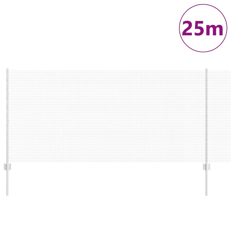 Vidaxl gelast draadhek met palen 25 x 1 m gegalvaniseerd staal mesh
