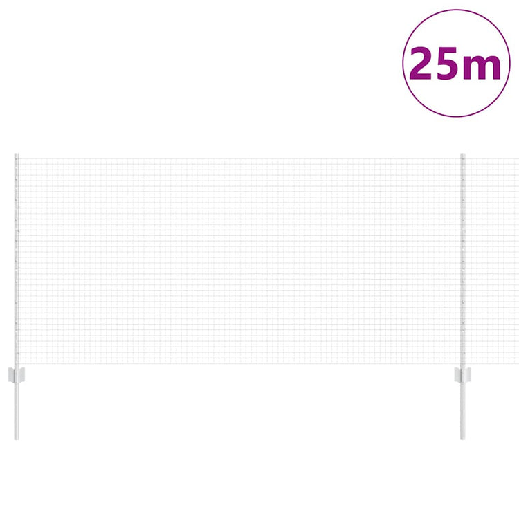 Vidaxl gelast draadhek met palen 25 x 1 m gegalvaniseerd staal mesh