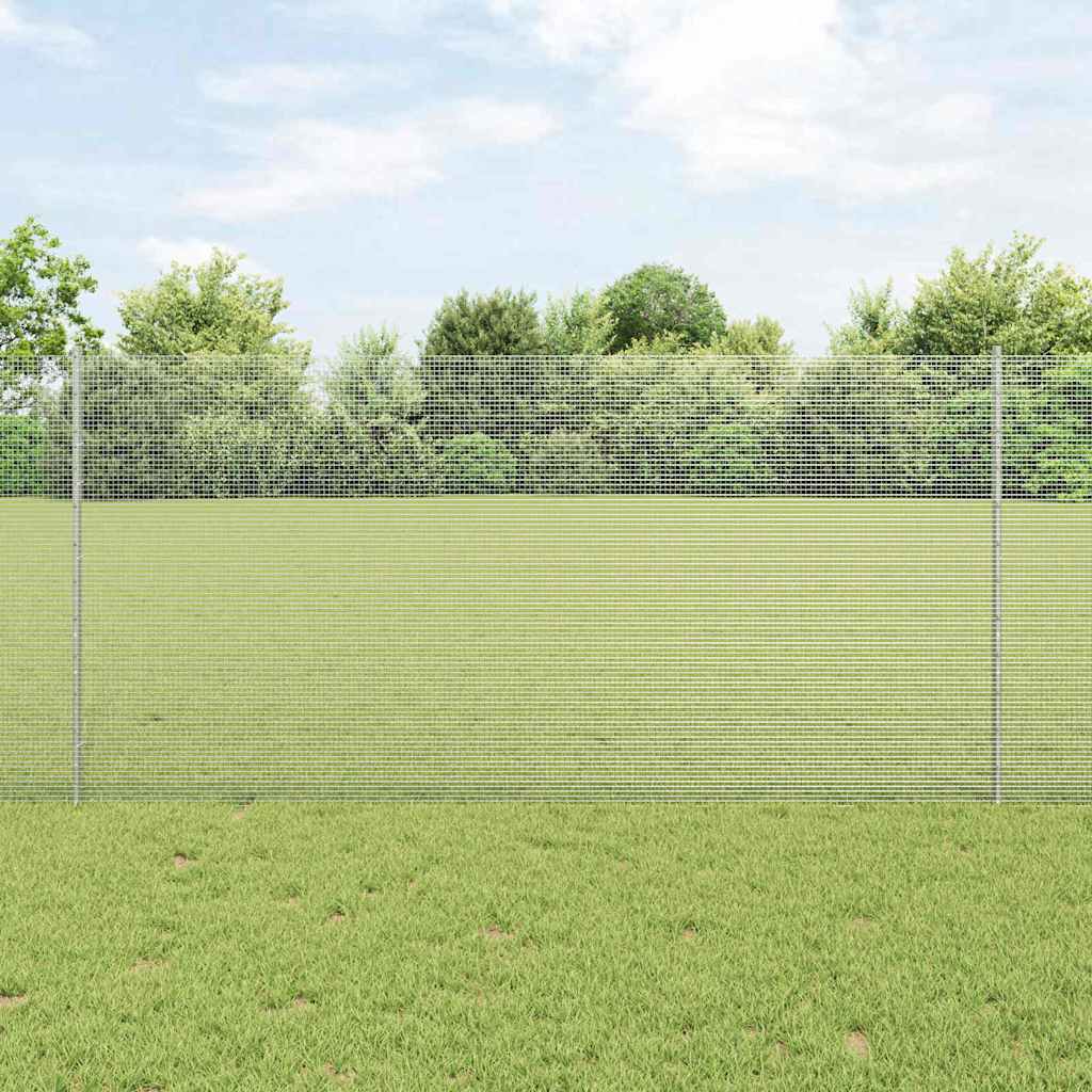 Vidaxl gelast draadhek met palen 25 x 1,2 m gegalvaniseerd staal mesh