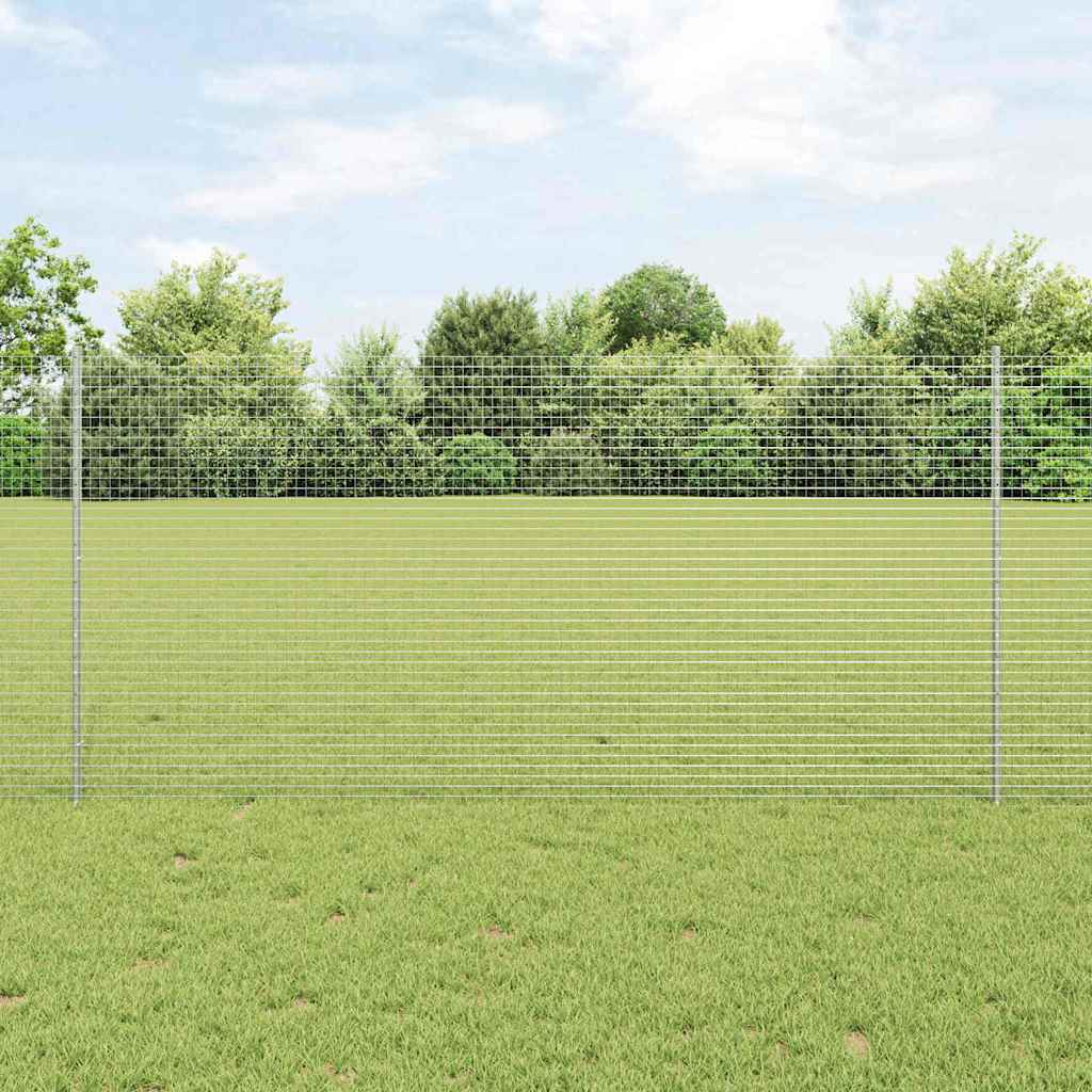 Vidaxl gelast draadhek met palen 25 x 1,2 m gegalvaniseerd staal mesh