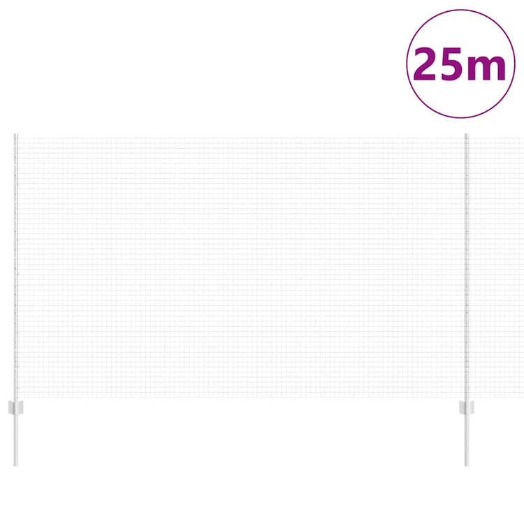 Vidaxl gelast draadhek met palen 25 x 1,4 m gegalvaniseerd staal mesh