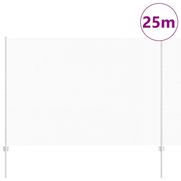 Vidaxl gelast draadhek met palen 25 x 1,5 m gegalvaniseerd staal mesh