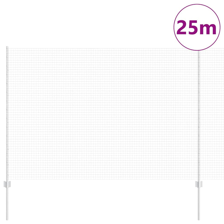 Vidaxl gelast draadhek met palen 25 x 1,5 m gegalvaniseerd staal mesh