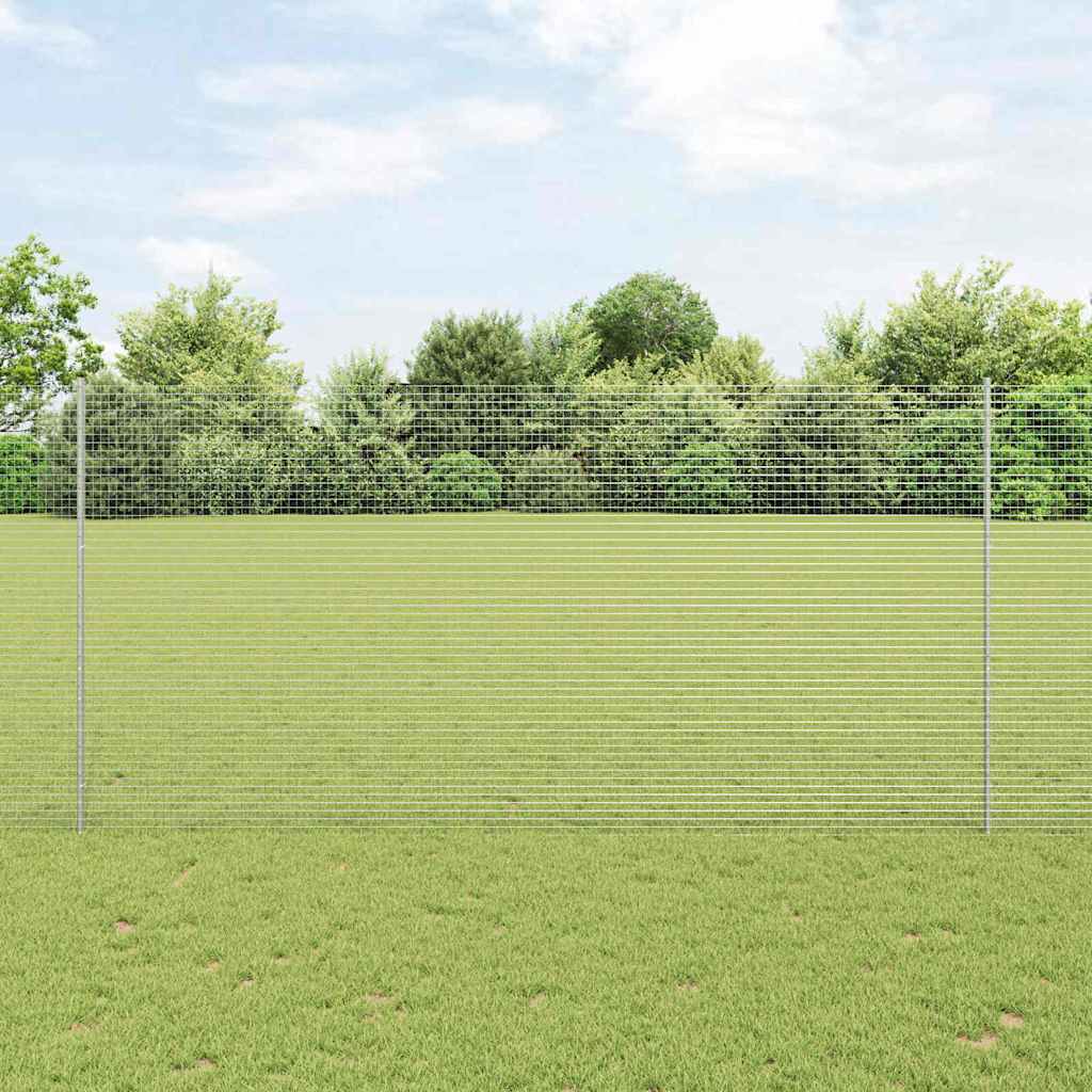 Vidaxl gelast draadhek met palen 25 x 1,6 m gegalvaniseerd staal mesh