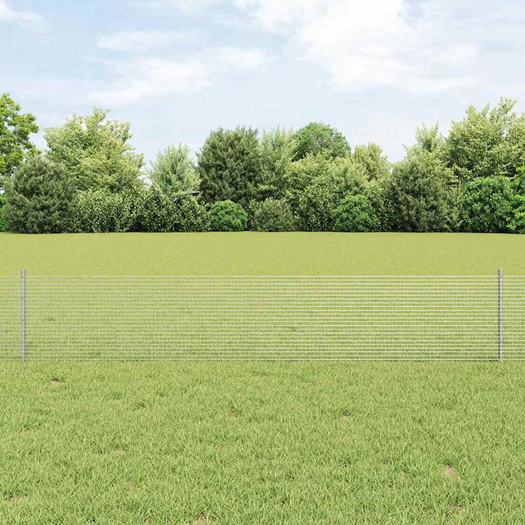 Vidaxl hek met paal zilver 0,4 x 50 m staal