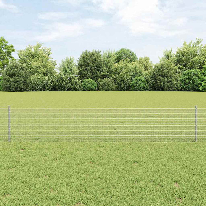 Vidaxl hek met paal zilver 0,4 x 50 m staal