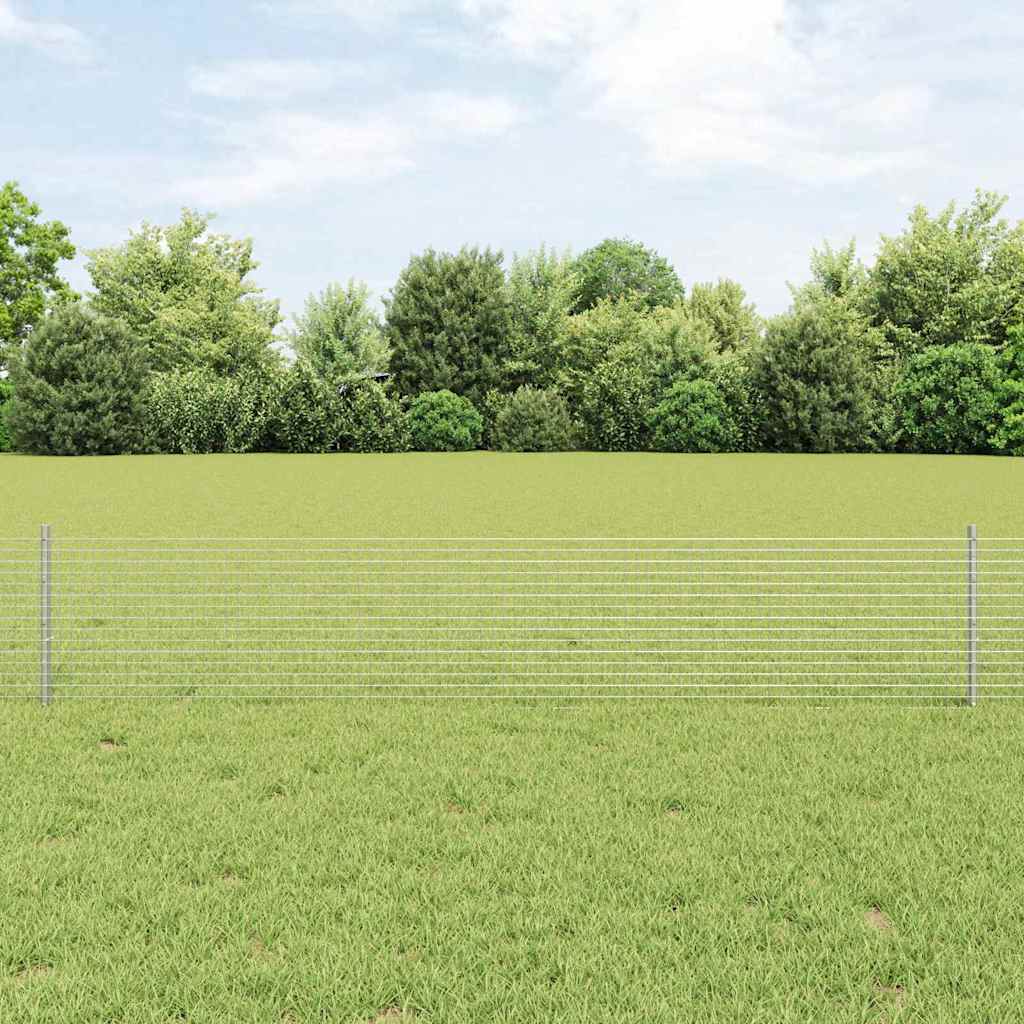 Vidaxl hek met paal zilver 0,4 x 50 m staal