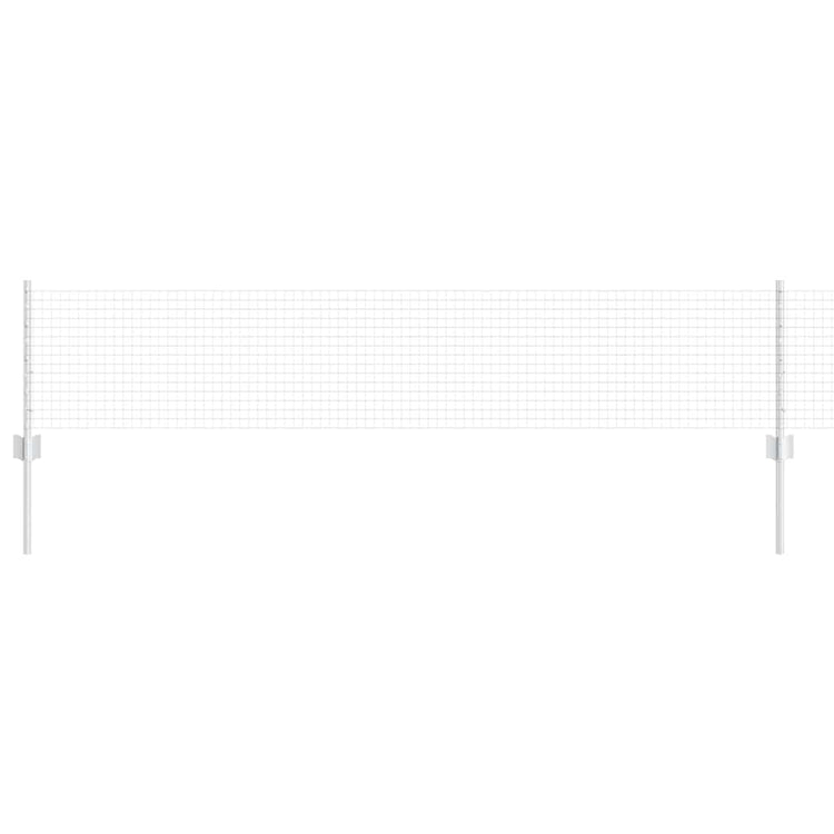 Vidaxl hek met paal zilver 0,4 x 50 m staal