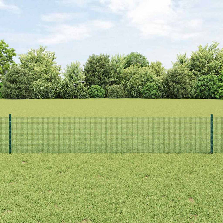 Vidaxl hek met paal groen 0,4 x 10 m staal en pvc
