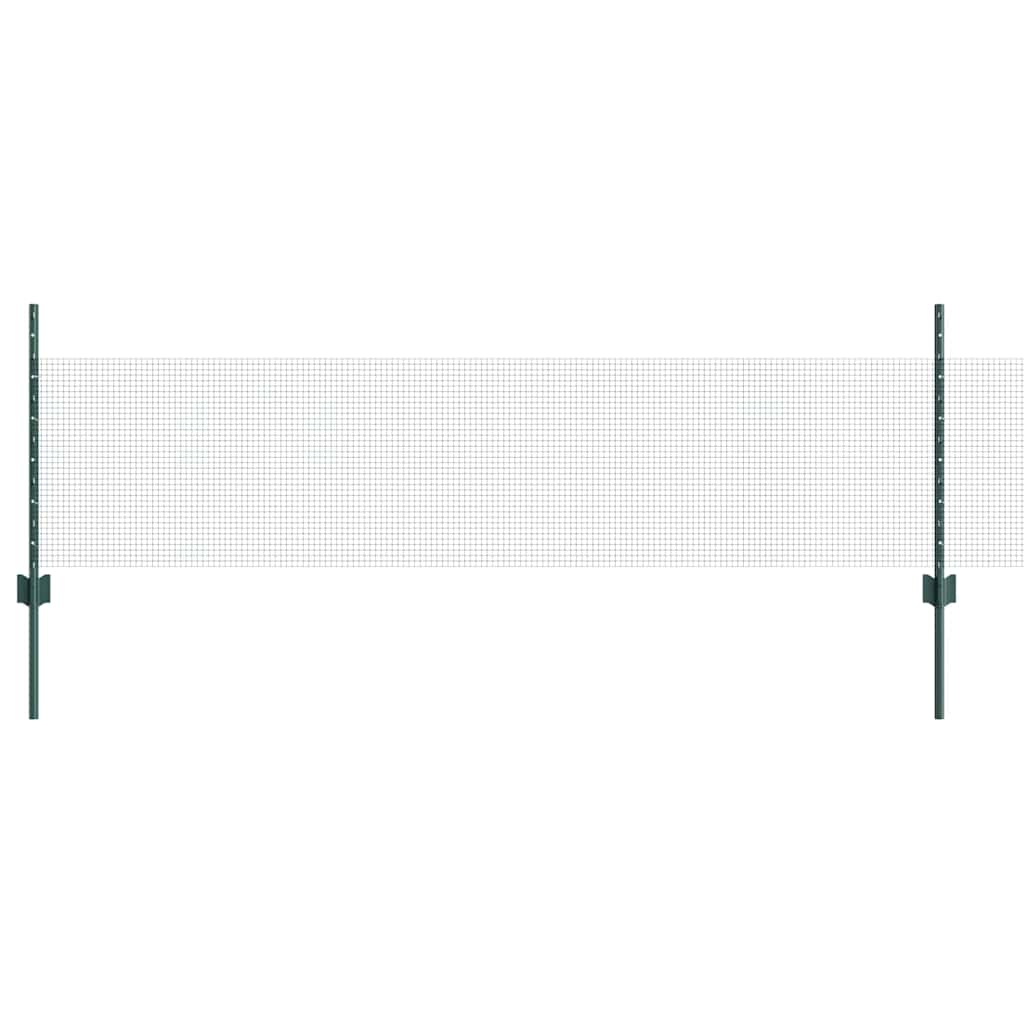 Vidaxl hek met paal groen 0,5 x 10 m staal