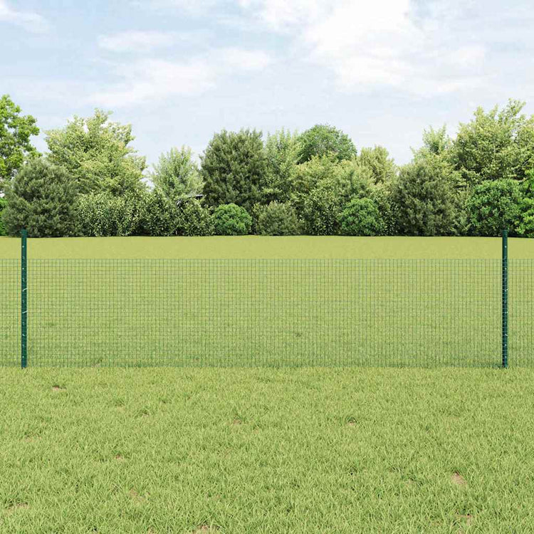 Vidaxl gelast draadhek met palen 10 x 0,5 m gegalvaniseerd staal groen