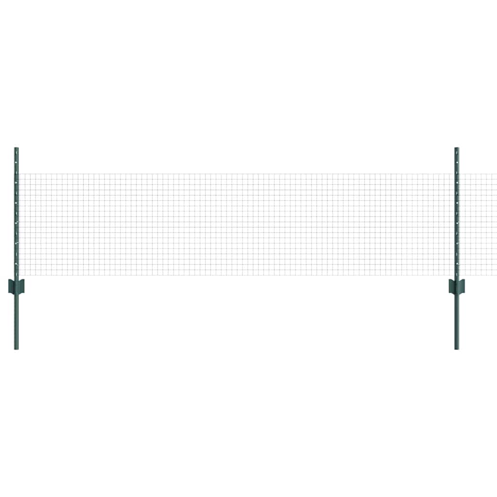 Vidaxl hek met paal groen 0,5 x 10 m staal