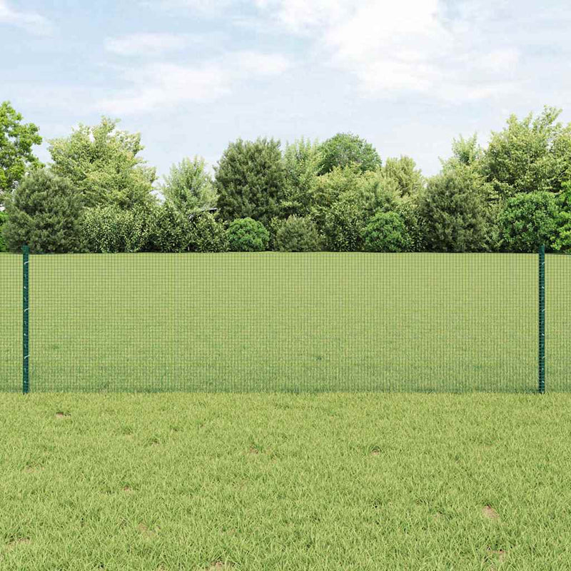 Vidaxl hek met paal groen 0,6 x 10 m staal en pvc