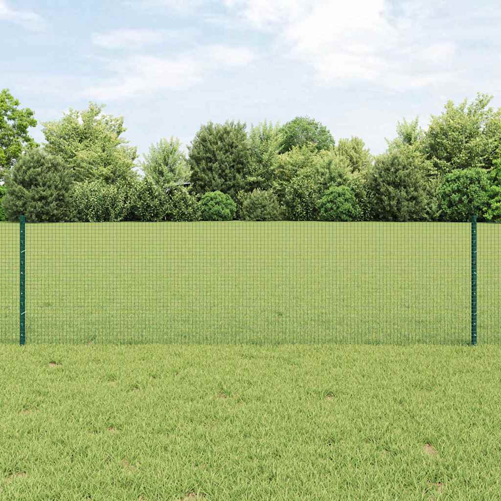 Vidaxl gelast draadhek met palen 10 x 0,6 m pvc-coated staal groen