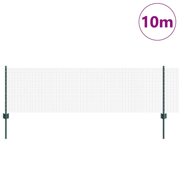 Vidaxl gelast draadhek met palen 10 x 0,6 m pvc-coated staal groen