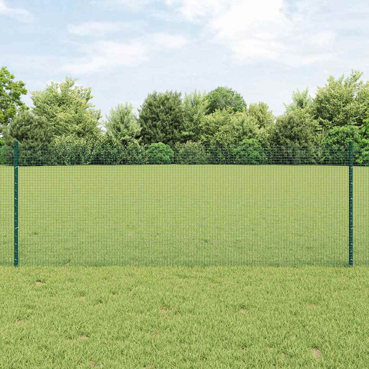 Vidaxl gelast draadhek met palen 10 x 0,8 m pvc-coated staal groen