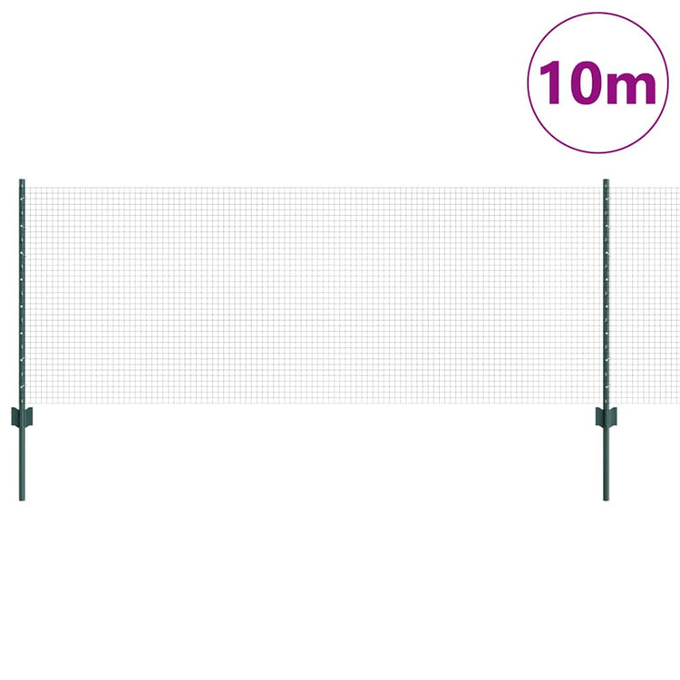 Vidaxl gelast draadhek met palen 10 x 0,8 m pvc-coated staal groen