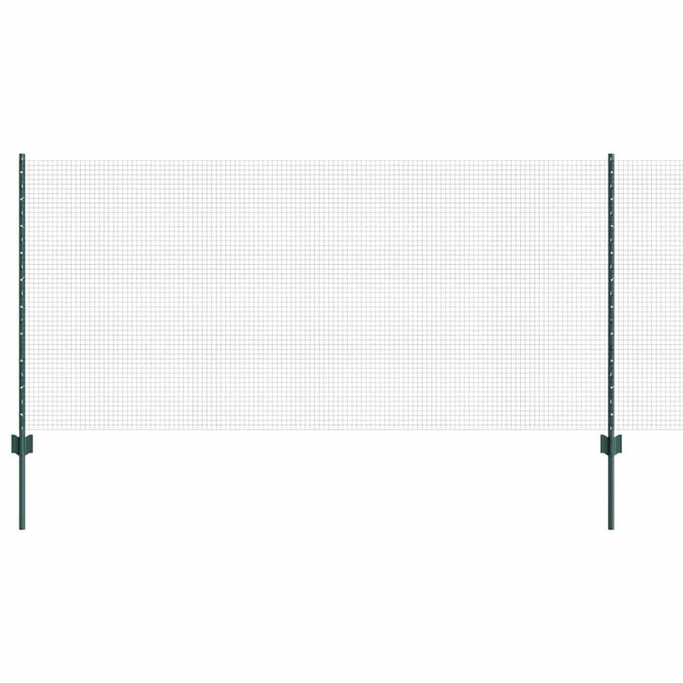 Vidaxl gelast draadhek met palen 10 x 1 m gegalvaniseerd staal groen