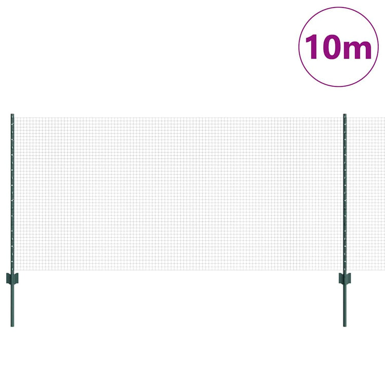 Vidaxl gelast draadhek met palen 10 x 1 m gegalvaniseerd staal groen