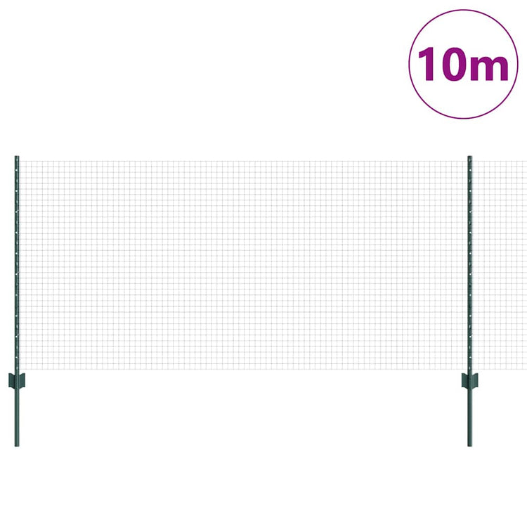 Vidaxl gelast draadhek met palen 10 x 1 m gegalvaniseerd staal groen