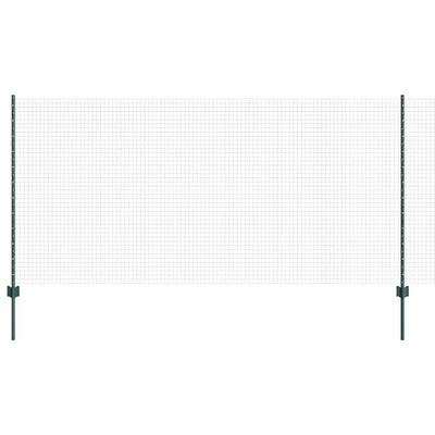 Vidaxl hek met paal groen 1,2 x 10 m staal en pvc