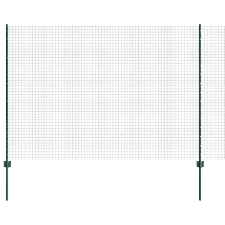 Vidaxl hek met paal groen 1,5 x 10 m staal en pvc