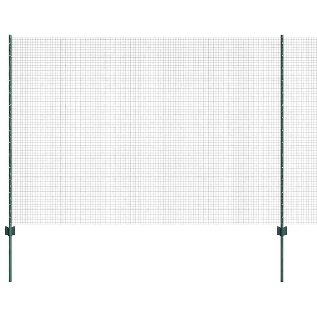Vidaxl hek met paal groen 1,6 x 10 m staal en pvc