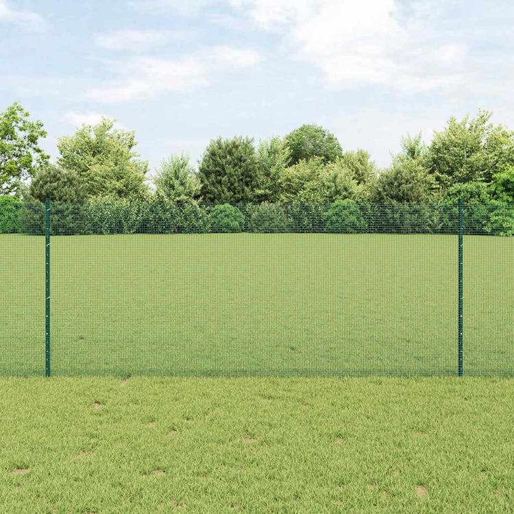 Vidaxl gelast draadhek met palen 25 x 1 m gegalvaniseerd staal groen