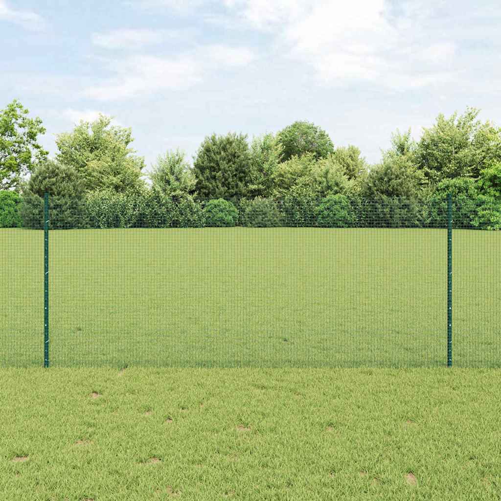 Vidaxl gelast draadhek met palen 25 x 1 m gegalvaniseerd staal groen