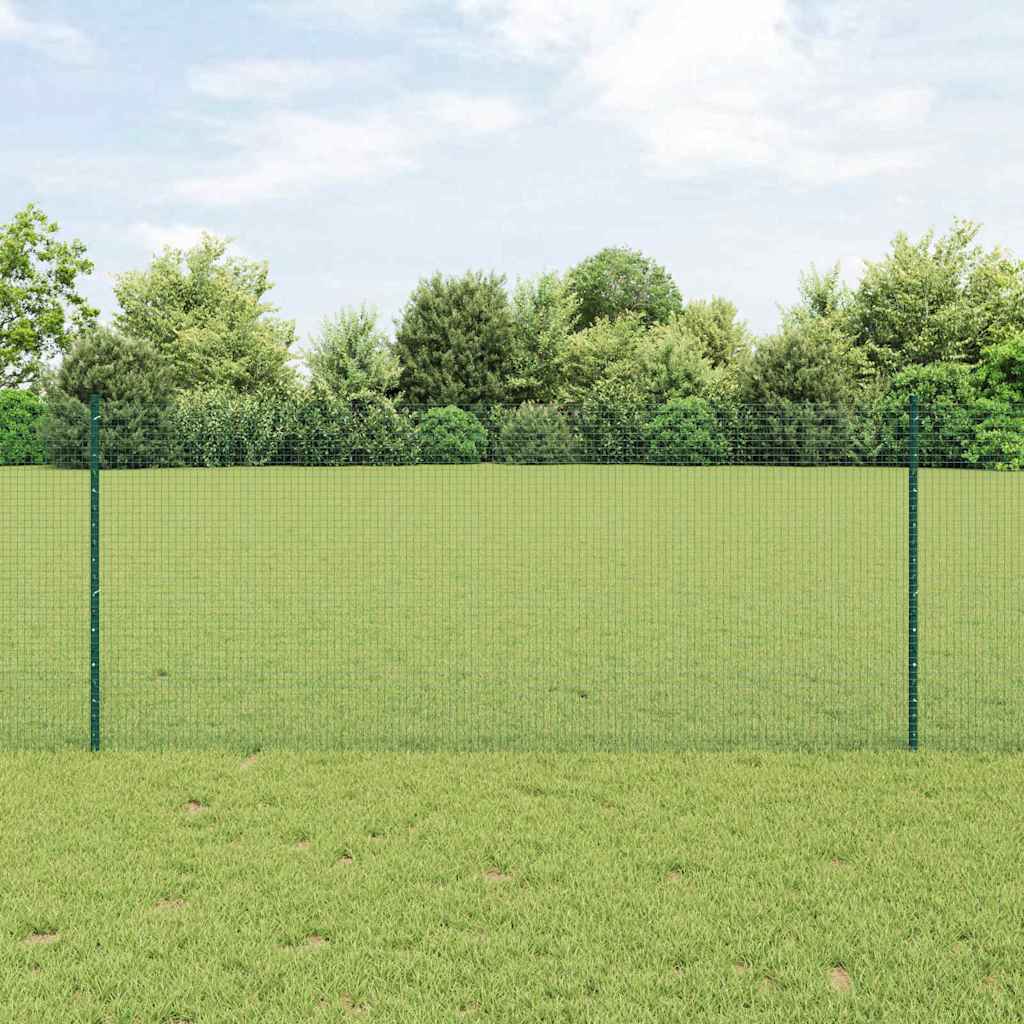 Vidaxl gelast draadhek met palen 25 x 1 m gegalvaniseerd staal groen