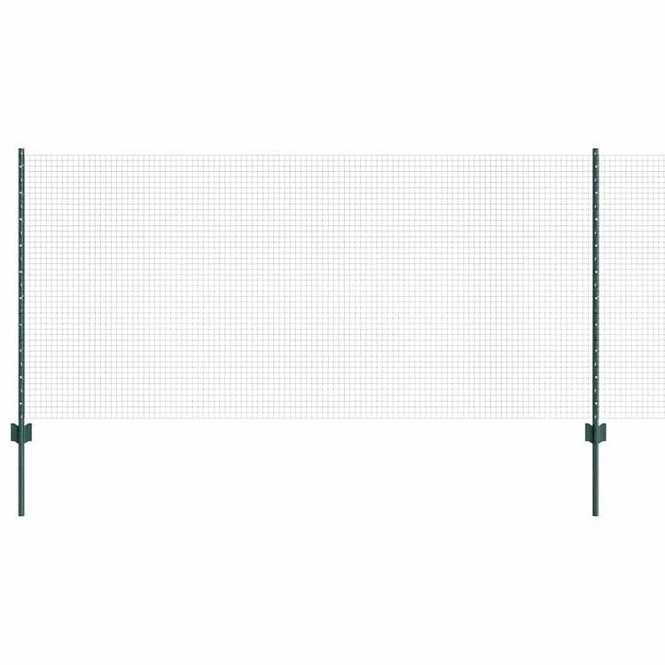 Vidaxl gelast draadhek met palen 25 x 1 m gegalvaniseerd staal groen